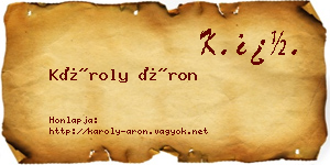 Károly Áron névjegykártya