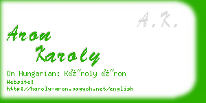 aron karoly business card